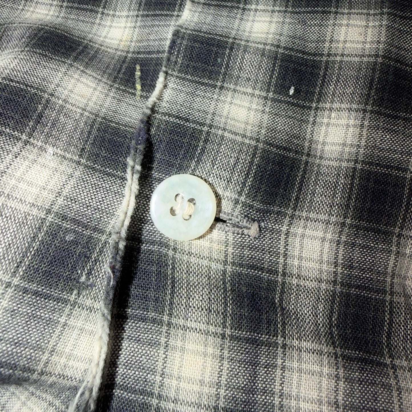Vintage 60s McGregor Checker Loop Collar Button Up Shirt Made In USA Rockabilly