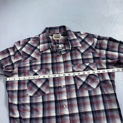 Levis VTG 1980s Pearl Snap Button Shirt Mens L Plaid 80s Cowboy Shirt Korea SS