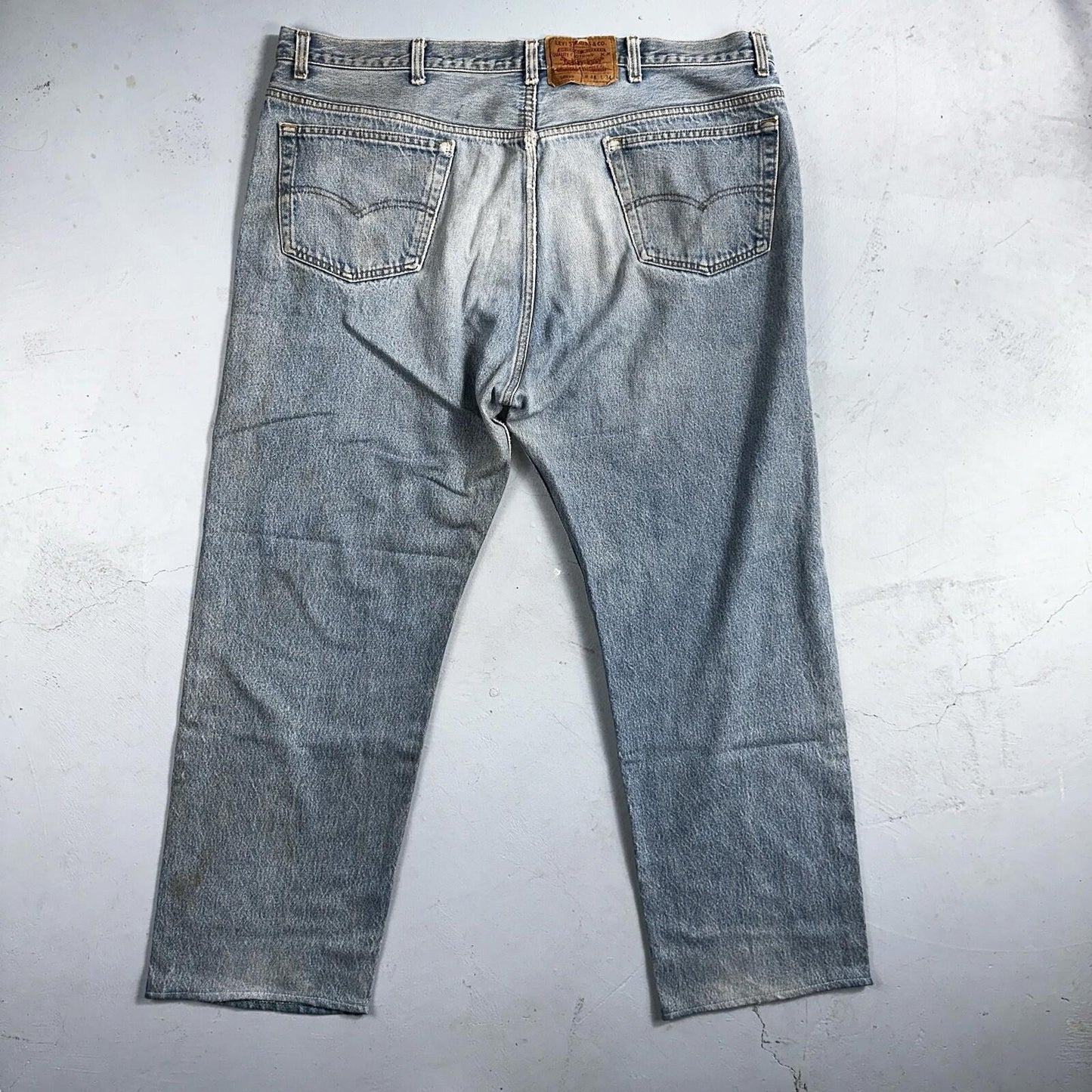 Levis 501 Vintage 90s USA XX Straight Leg Jeans 48x34 Light Wash Act 44x29