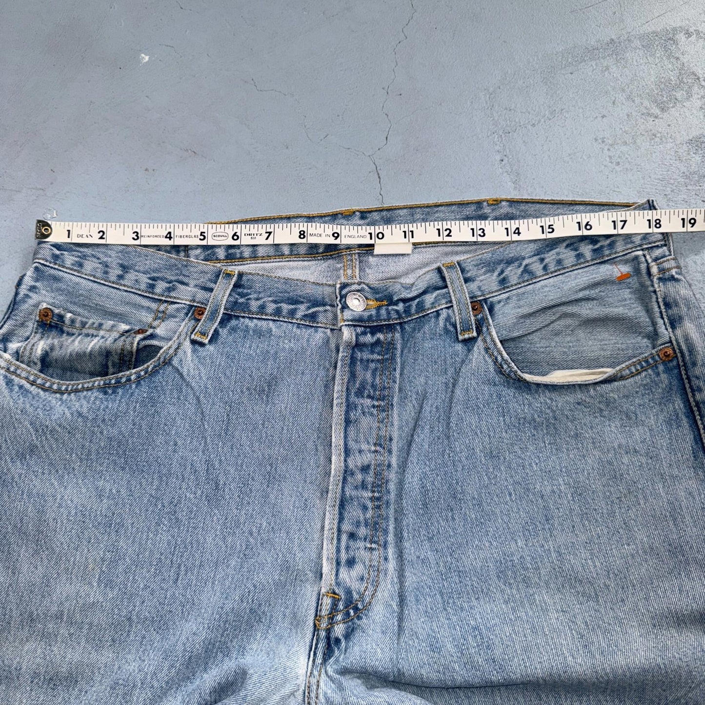 Levis 501 Vintage Y2K 90s XX Straight Leg Jeans Blue Light Wash 38x34 Act 36x34