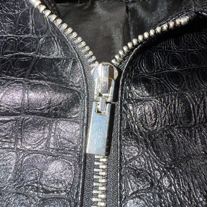 Bagatelle Black Leather VTG Jacket Womens Large Short Biker Cropped Racer Y2K