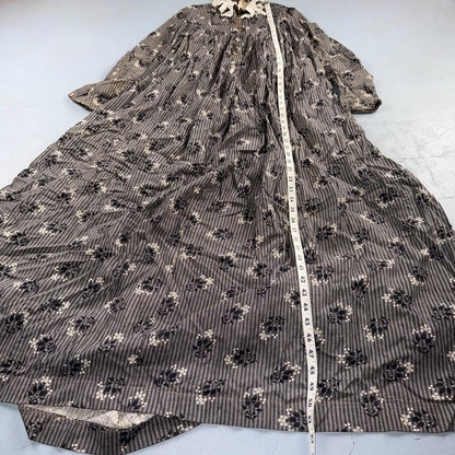 Antique Edwardian 1800s Calico Day Dress House Farm Dress Victorian 1900s Lace