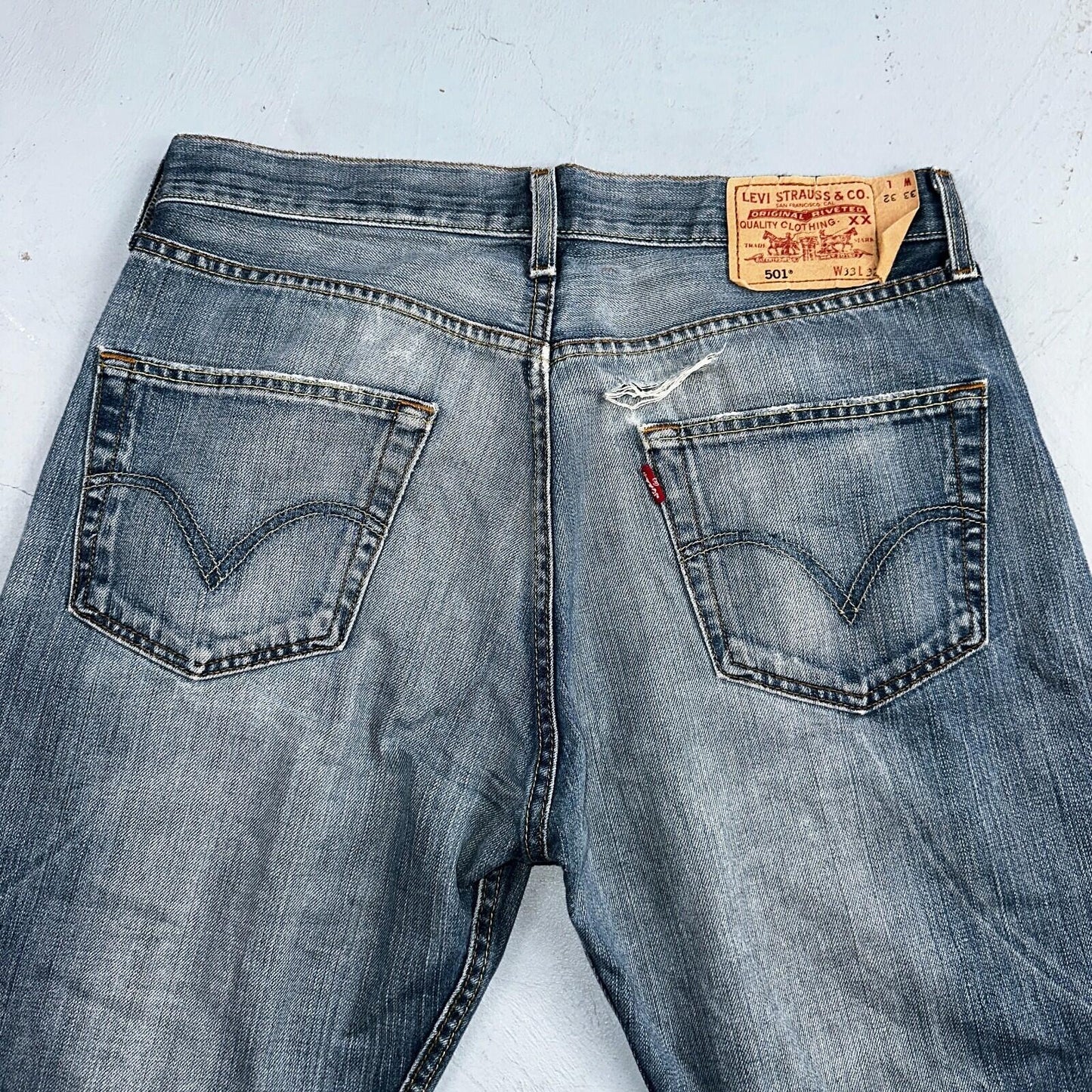 Levis 501 Vintage Y2K XX Straight Leg Jeans Blue Med Wash 33x32 Act 32x31
