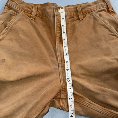 Carhartt Carpenter Pants Duck Canvas Flannel Lined B111 BRN Workwear Men 32x32