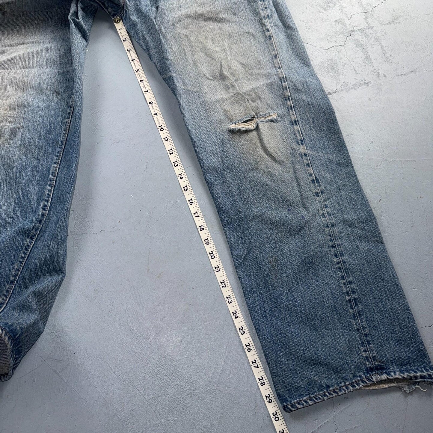 Levis 501 Vintage 70s SS Redline Selvedge USA Jeans Light Wash 44x34 Act 40x30