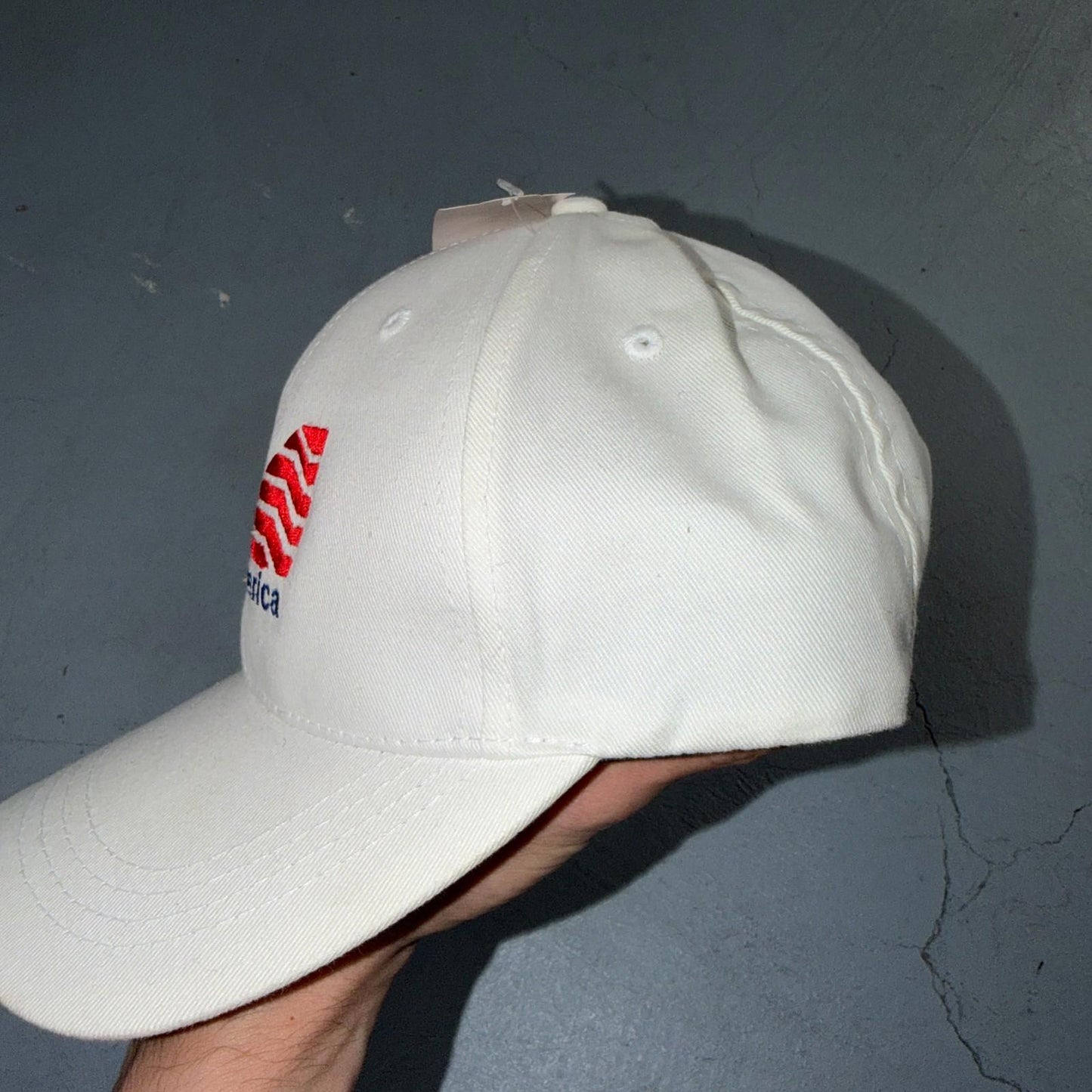 Rail America USA VTG Hat Baseball Cap Snapback Head Gear White Funny Humor Train