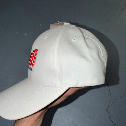 Rail America USA VTG Hat Baseball Cap Snapback Head Gear White Funny Humor Train