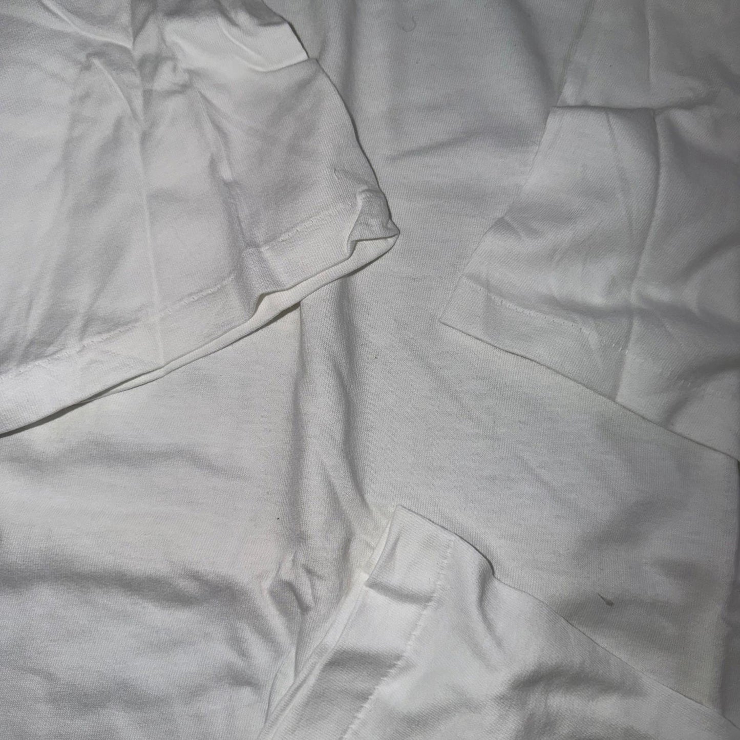 VTG Oneita XL Blank White T Shirt 90s Basic Rap Single Stitch Color Wear Rare