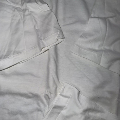 VTG Oneita XL Blank White T Shirt 90s Basic Rap Single Stitch Color Wear Rare