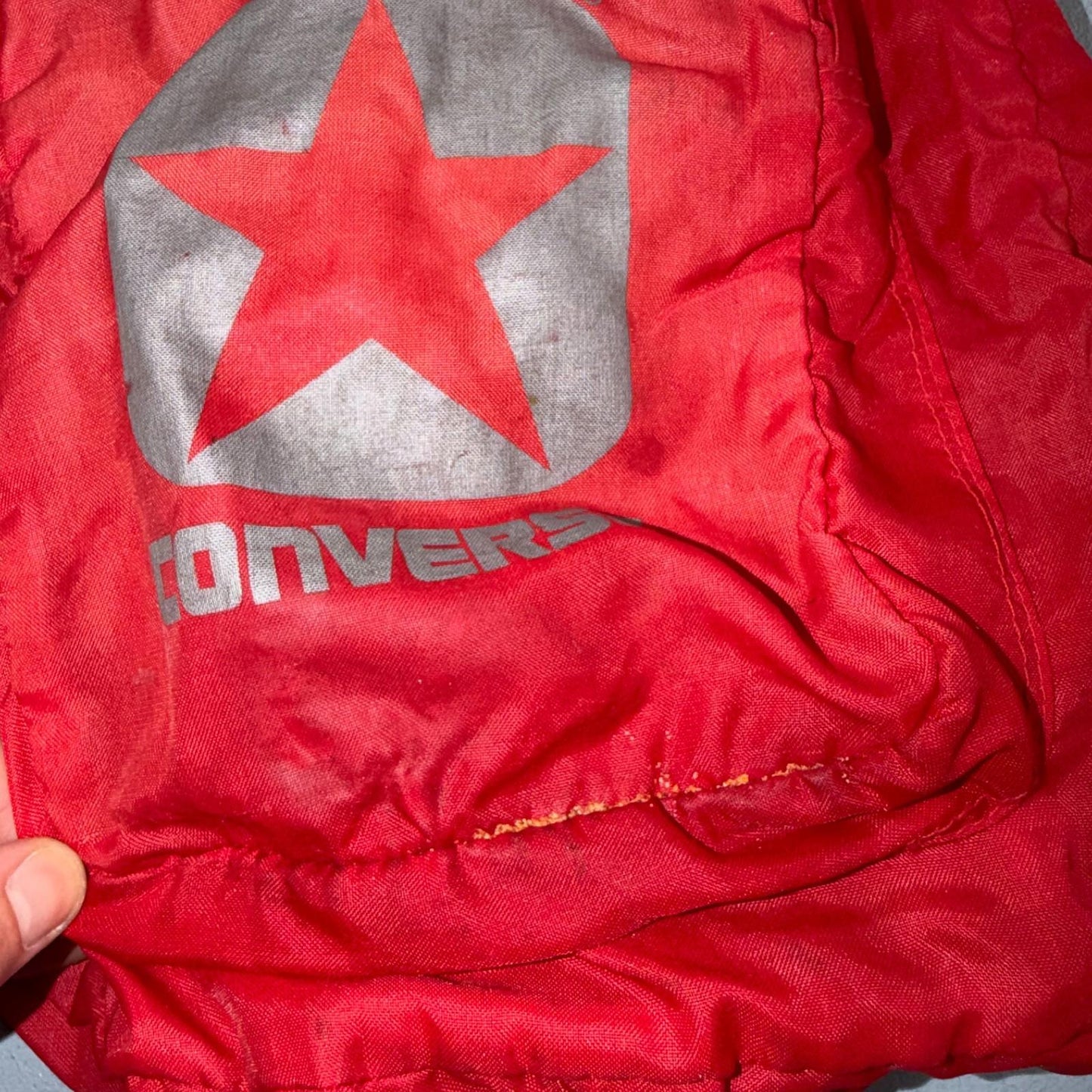 Vintage Converse Canvas Backpack Red 80s Old School Style Nylon Gym