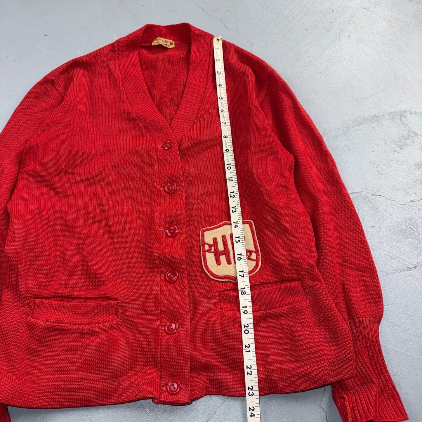 VTG Broadway Knitting Mills Mens S/M Cardigan 50s 60s Grunge Rockabilly Mod