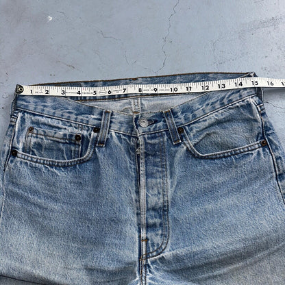 Levis 501 Vintage 80s USA XX Straight Leg Jeans Blue Light ALTERED Act 30x27