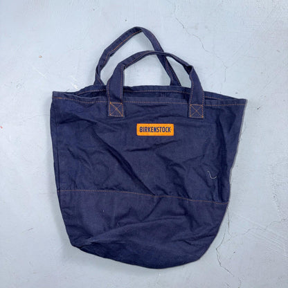 VTG 90s Birkenstock Canvas Tote Bag Blue Logo Cotton Travel Cute Y2K Promo