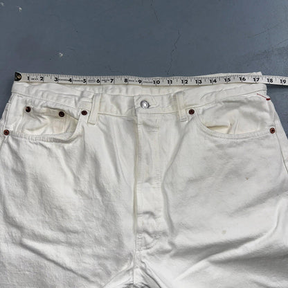 Levis 501 Vintage 80s USA XX Straight Leg Jeans White Light Wash 38x32 Act 35x31