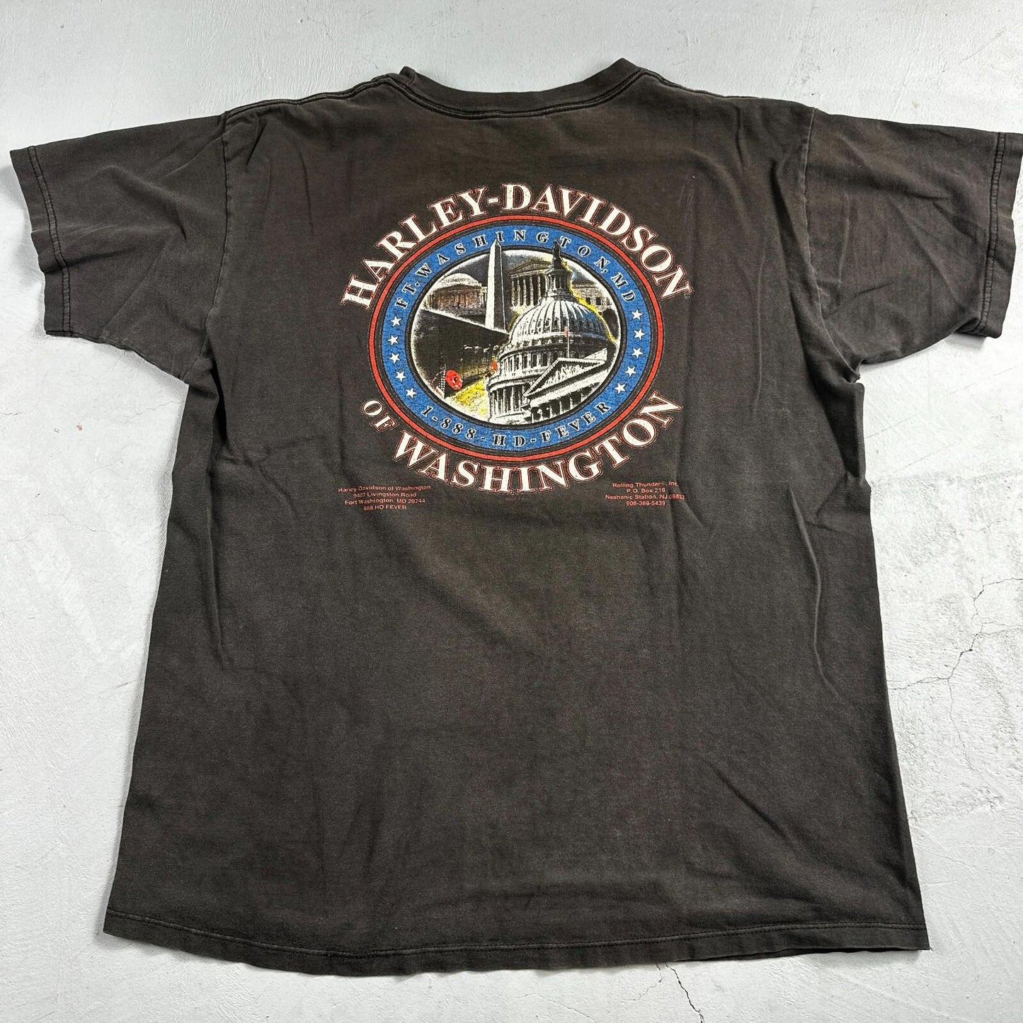 Harley Davidson Washington DC VTG T Shirt Motorcycle Bike Graphic Y2K Ride 3D