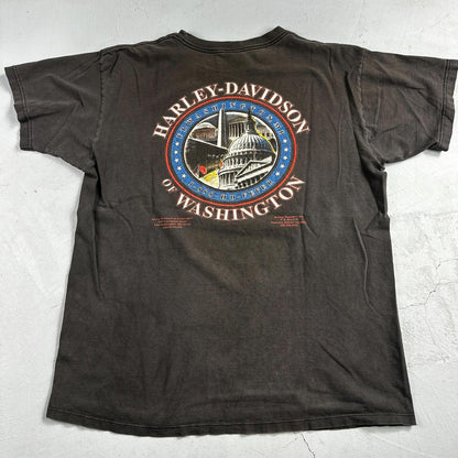 Harley Davidson Washington DC VTG T Shirt Motorcycle Bike Graphic Y2K Ride 3D