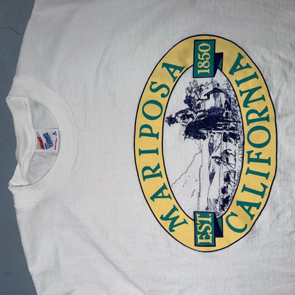 VTG 90s Mariposa California T Shirt Jerzees Travel USA Single Stitch Tee L USA