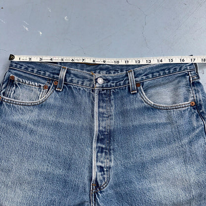 Levis 501 Vintage 90s USA XX Straight Leg Jeans Blue Light Wash 38x32 Act 34x28