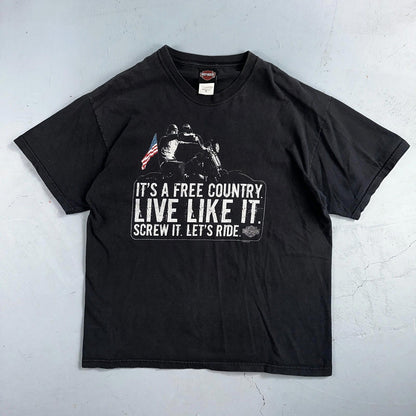 Harley Davidson Charleston SC VTG T Shirt Motorcycle Bike Graphic Free Country