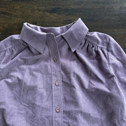VTG Marty Gutmacker Soft Purple Button Down Shirt Disco Blouse Rockabilly 60s