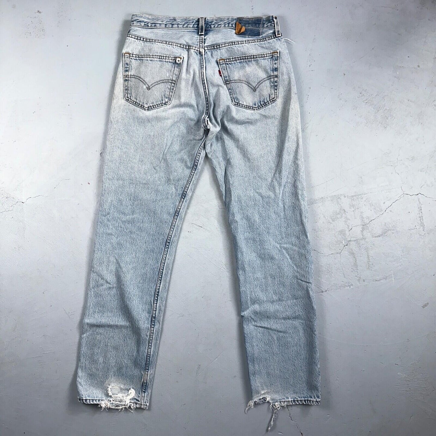 Levis 501 Vintage 90s USA XX Straight Leg Jeans Blue Light Wash 34x34 Act 32x32