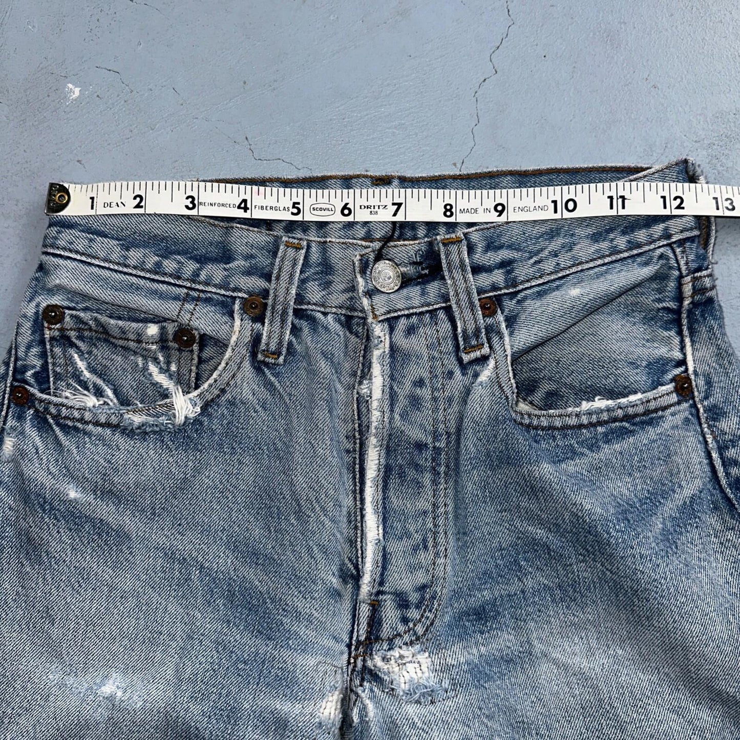Levis 501 Vintage 80s Redline Selvedge USA XX Jeans Light Wash 524 Act 25x29