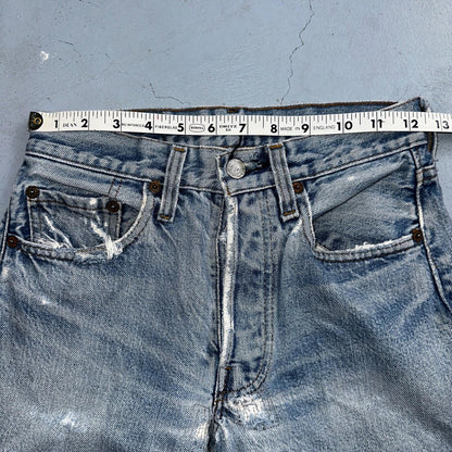 Levis 501 Vintage 80s Redline Selvedge USA XX Jeans Light Wash 524 Act 25x29