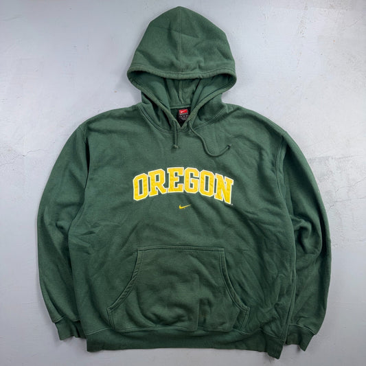 Nike Vintage 90s Oregon Ducks Green Center Swoosh Hoodie College Size XL OU