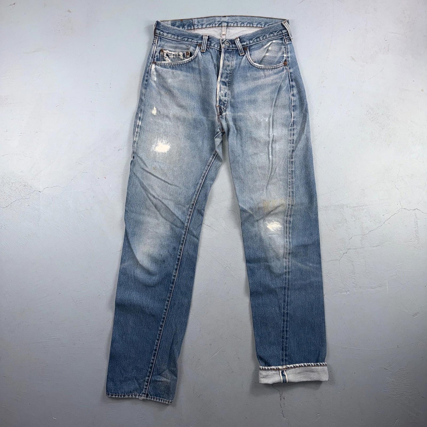 Levis 501 Vintage 80s Redline Selvedge USA XX Jeans Light Wash 34x38 Act 31x33