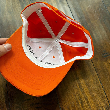 Holland Bright Orange VTG Hat Cap Snapback Cool Basic Text Casual