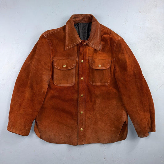 Buckboard Vintage Suede Leather Western Jacket Snap Buttons Men’s Size 44
