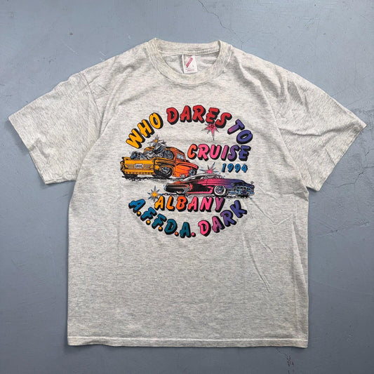 DARE To Cruise Vintage T Shirt 1994 Colorful Graphic Cars Hot Rod Albany Oregon