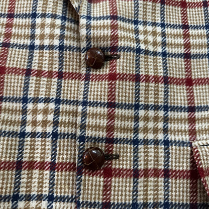 1960s 1970s Tan Pinstripe VTG Suit Jacket Sportcoat 40 Wool Checker Rockabilly