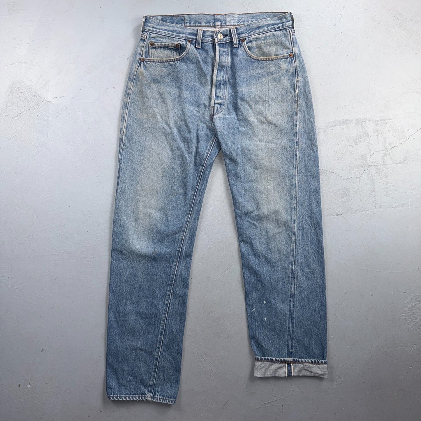 Levis 501 Vintage 80s Redline Selvedge USA XX Jeans Light Wash Act 33x32