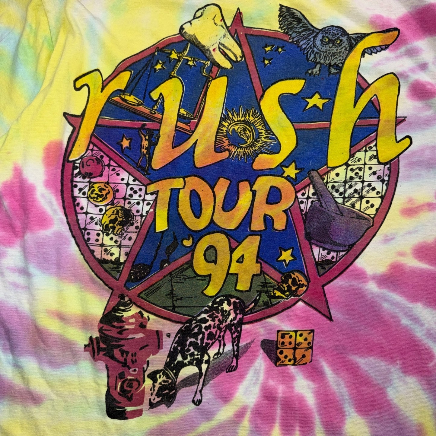 Rush Counterparts 1994 Original VTG T Shirt Music Rock Concert Tour 94 Tye Dye