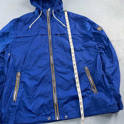 Polo Ralph Lauren Jacket Mens M Blue Full Zip Hooded Windbreaker Preppy Logo