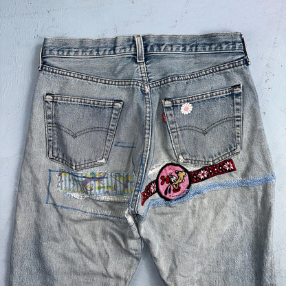 Levis 501 Vintage 80s Redline Selvedge USA XX Jeans Light Wash Skinny Act 29x32