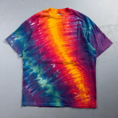 Hanes Beefy XL Tie Dye VTG T Shirt 1980s 80s Single Stitch Hippie Hipster Boho