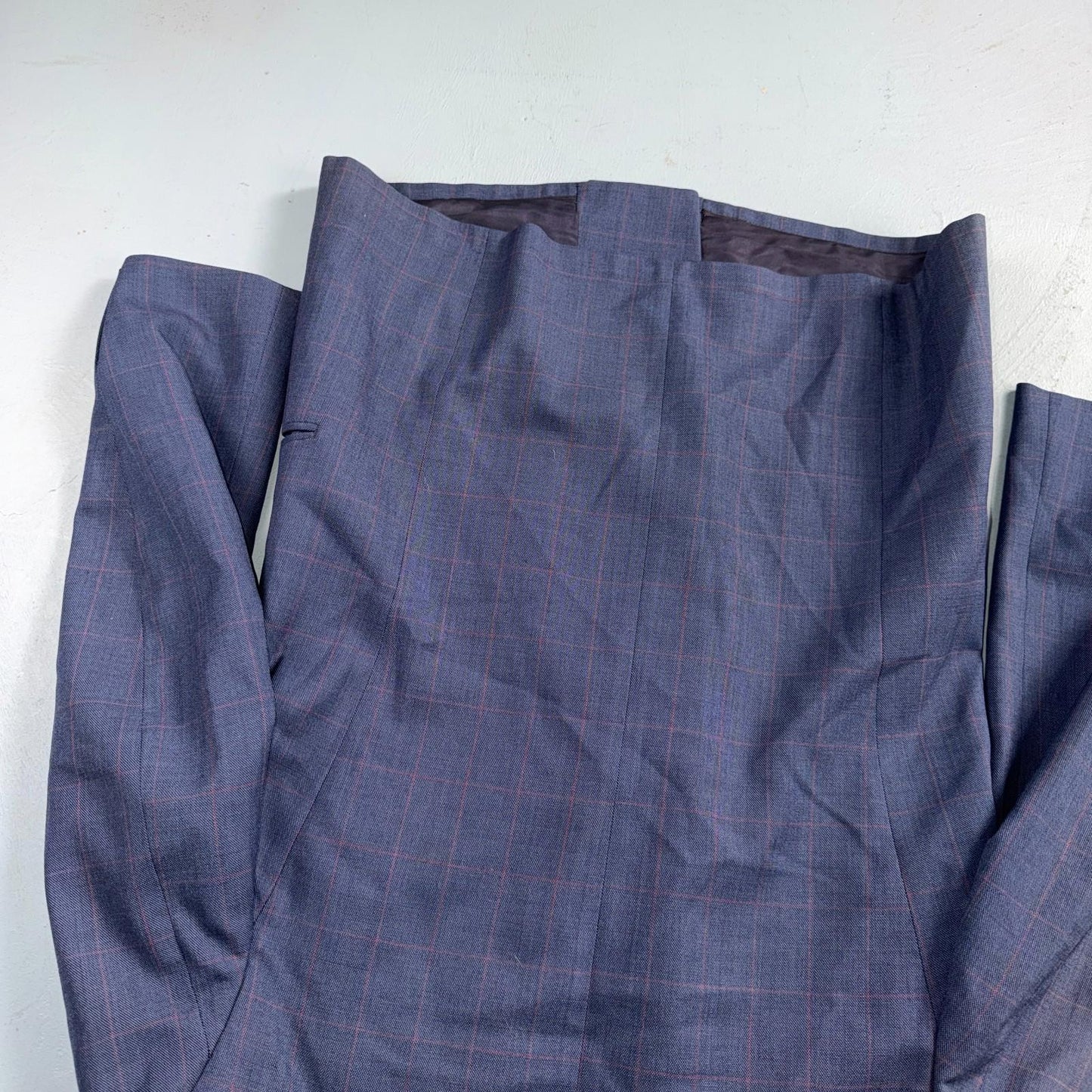 60s Pinstripe Blue Double Breasted Suit Jacket Wool 42 70s Navy Blue 1960s