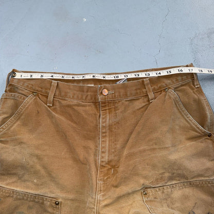 Carhartt VTG Double Knee Carpenter Pants B01 USA BRN Brown 38x30 Thrashed