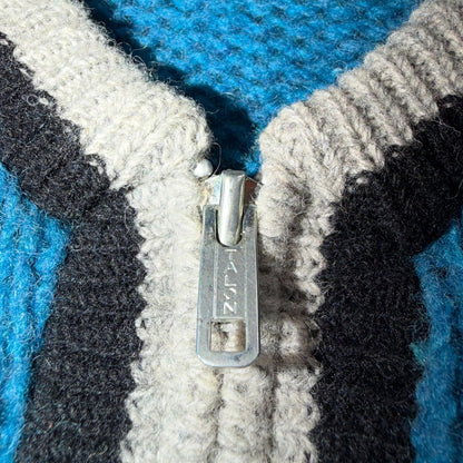 VTG Allen A 100% 2-Ply Shetland Wool Cardigan Sweater Rockabilly 60s 1960s Zip