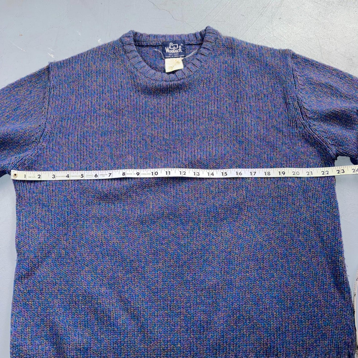 Woolrich VTG 80s Wool Fair Isle Nordic Sweater Women's Size M Blue Chic Cozy