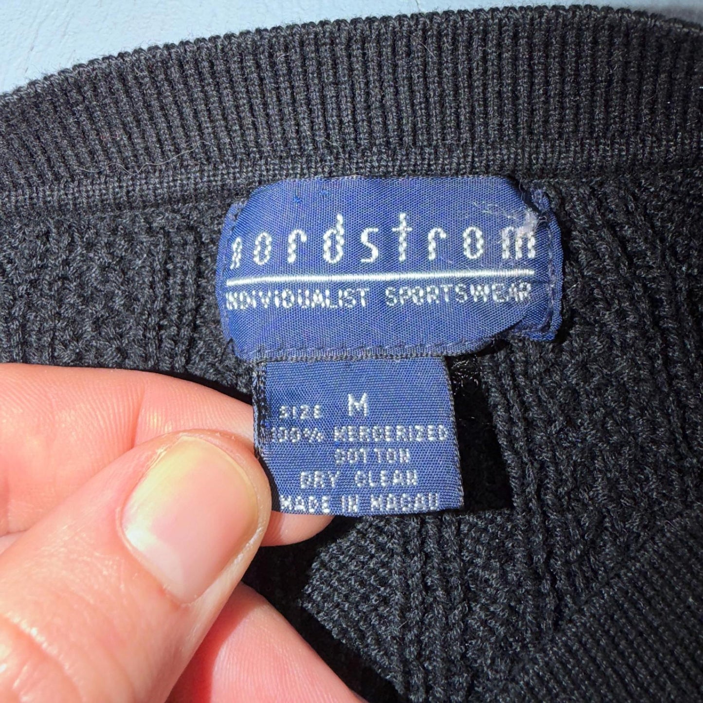 Nordstrom VTG 1990s Black Sweater Button Front Long Sleeves Cardigan Medium 90s