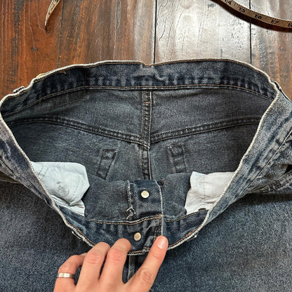 VTG 90s Levis 501 Button Fly 38x32 USA Tag Jeans Straight Wash Blue XX Act 34x30
