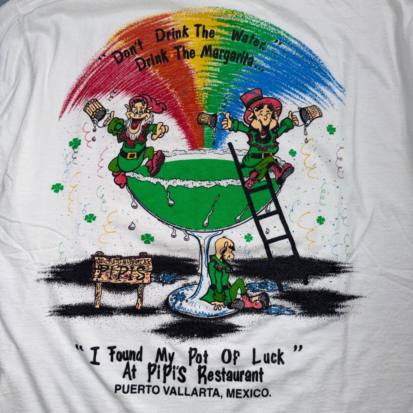 Margarita Elves VTG T Shirt Drinking Alcohol Smurfs Funny Graphic Pipis Lucky