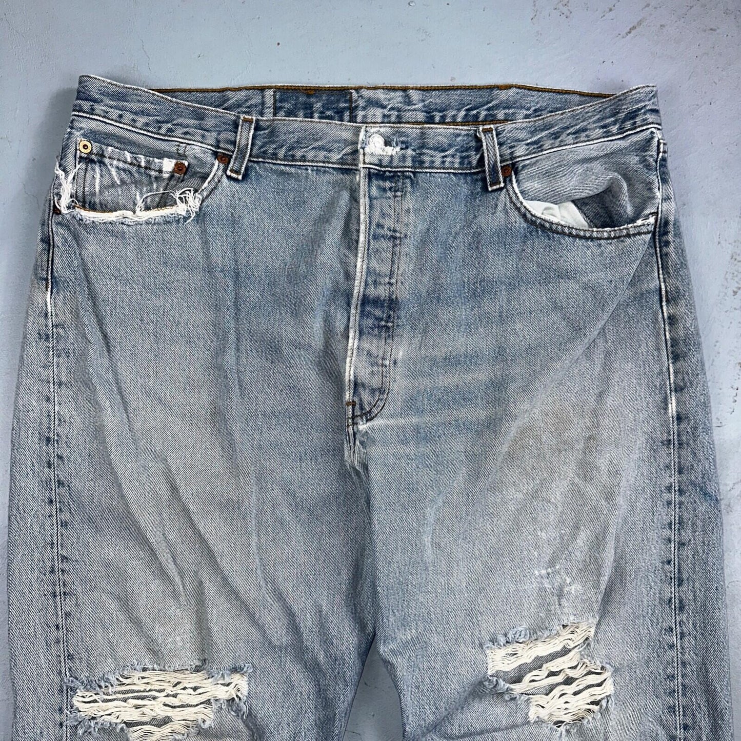 Levis 501 Vintage 90s Mexico Straight Leg Jeans 40x32 Y2K Light Wash Act 38x30