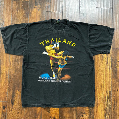 Muay Thai Thailand Boxing Box Vintage T Shirt Y2K Rap Tee Graphic Grunge Nirvana