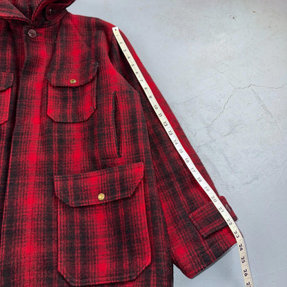 Vintage Woolrich Mackinaw Jacket 1940s Buffalo Plaid Hunting Wool Coat 40s Chore