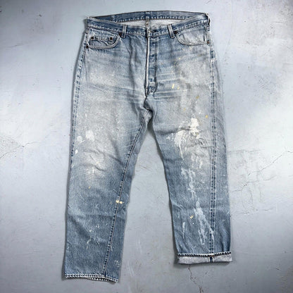Levis 501 Vintage 80s Redline Selvedge USA XX Jeans Light Wash 40x33 Act 38x30