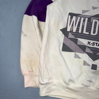 Vintage Kansas State Wildcats Crewneck Sweater Size Large Dodger Polo Rugby